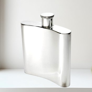26oz Giant Plain Pewter Kidney Spirit Flask