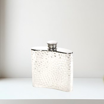 4oz Hammered Pewter Kidney Hip Flask 4oz Hammered Pewter Kidney Hip Flask
