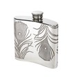 back view 4oz Peacock Pewter Kidney hipFlask