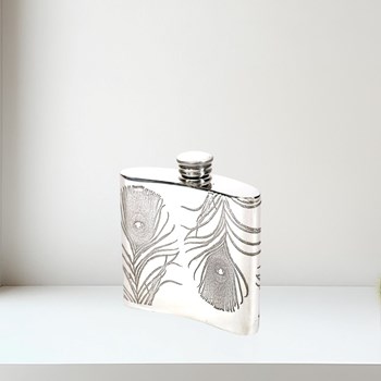 4oz Peacock Pewter Kidney Hipflask