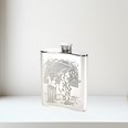 6oz Cricket Scene Pewter Kidney Hip Flask 6oz Cricket Scene Pewter Kidney Hip Flask