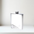 6oz Diagonal Stripe Pewter Kidney Hip Flask