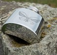 butterfly 1oz purse pewter flask