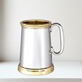 Wortley X Range Pewter And Brass Heavy One Pint Tankard Wortley X Range Pewter And Brass Heavy One Pint Tankard