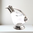 Pewter & glass duck decanter