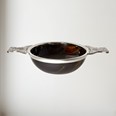 Extra Large horn and pewter quaich bowl