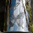 Butterfly Pattern Pewter Vase Butterfly Pattern Pewter Vase