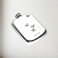 4oz Butterfly Pewter Pocket Flask 4oz Butterfly Pewter Pocket Flask