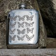 4oz Butterfly Pewter Pocket Flask 4oz Butterfly Pewter Pocket Flask