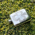 4oz Shamrock Pewter Pocket Flask 4oz Shamrock Pewter Pocket Flask