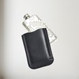 Black Leather Pouch to fit 3oz pocket flasks with flask