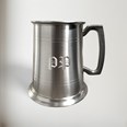 One Pint Antique Finish Lined Pewter Tankard engraving on antique finish pewter tankard