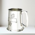 18 Key Stamp One Pint Pewter Tankard 18 key stamped tankard
