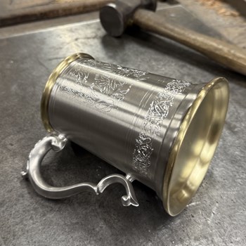 Brass Rim Stag Pewter Tankard | Brass Rim STAG Pewter Tankar