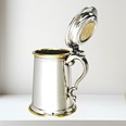 Heavy Lidded Celtic Gold One Pint Pewter And Brass Tankard Heavy Lidded Celtic Gold One Pint Pewter And Brass Tankard