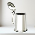 Lidded  One Pint Pewter Tankard