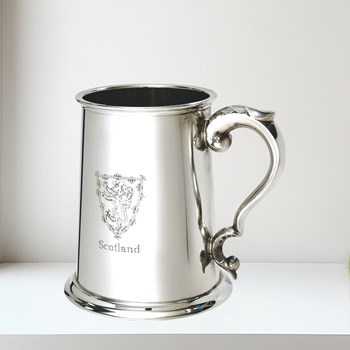 Lion Of Scotland One Pint Pewter Tankard Lion Of Scotland One Pint Pewter Tankard