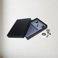 Flask Presentation Box showing th ebox and insert for the nip cups and funnel