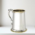 Wortley Glass Base One Pint Pewter And Brass Tankard Wortley Glass Base One Pint Pewter And Brass Tankard
