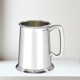 Plain Glass Base One Pint Heavy Pewter Tankard Plain Glass Base One Pint Heavy Pewter Tankard