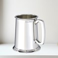Plain Glass Base One Pint Heavy Pewter Tankard Plain Glass Base One Pint Heavy Pewter Tankard
