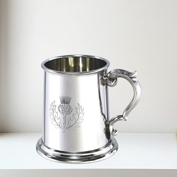 Half Pint Thistle Pewter Tankard