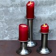 Large Pillar Antique Finish Pewter Candle Holder Large Pillar Antique Finish Pewter Candle Holder