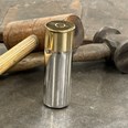 Pewter And Brass 4oz Cartridge Flask Pewter And Brass 4oz Cartridge Flask