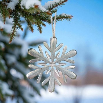 Pewter Snowflake Christmas Tree Decoration