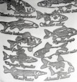 6oz Pewter Fish Kidney Hip Flask Pewter Fish Pattern
