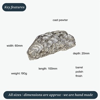 Cast Pewter Oyster Shell Back Ornament