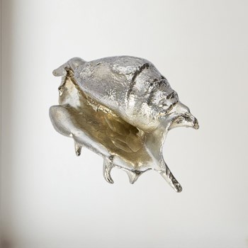 Cast Pewter Spider Conch Shell Ornament