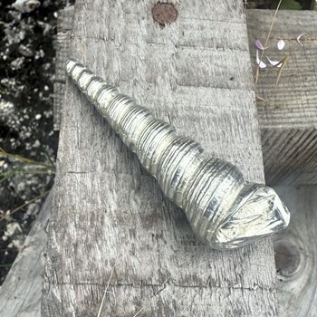 Cast Pewter Long Spiral Shell Ornament