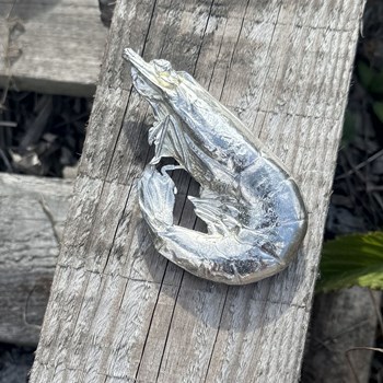 Cast Pewter Crevette Ornament