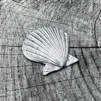 Cast Pewter Baby Scallop Shell Ornament