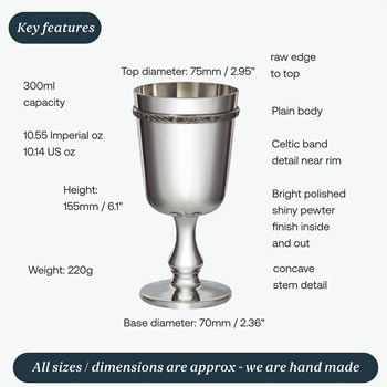Pewter Celtic Band Goblet Pewter Celtic Band Goblet