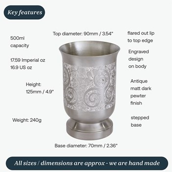 Norse Mussels Design Pewter Beaker | Norse Mussels Pewter Beeaker