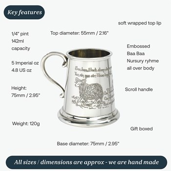 Baa Baa Black Sheep Pewter Baby Mug Baa Baa Black Sheep Pewter Baby Mug