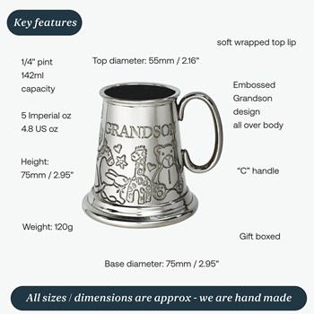 Grandson Pewter Quarter Pint Baby Mug