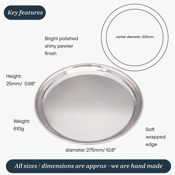 Large 300mm Round Pewter Tray Large 300mm Round Pewter Tray