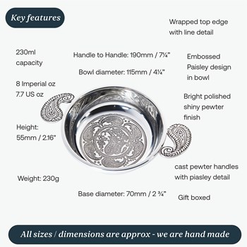 Large Paisley Pewter Quiach