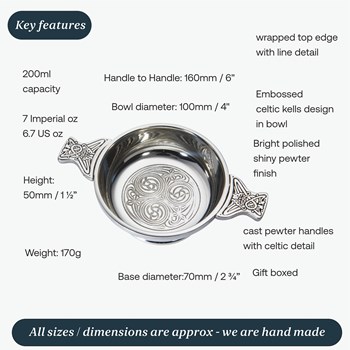 Medium Kells Pewter Quaich Medium Kells Pewter Quaich