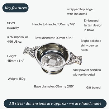 Small Tartan Pewter Quaich Small Tartan Pewter Quaich