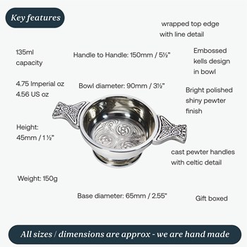Small Kells Pewter Quaich Small Kells Pewter Quaich