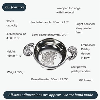 Small Paisley Pewter Quaich Small Paisley Pewter Quaich