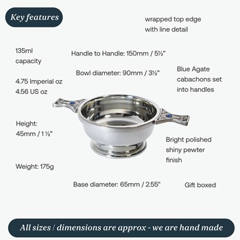 Standard Gem Handle Pewter Quaich Standard Gem Handle Pewter Quaich