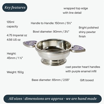Standard Purple Heart Of The Highlands Quaich Standard Purple Heart Of The Highlands Quaich