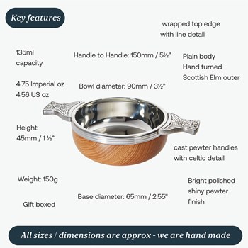 Standard Wood And Pewter Quaich Standard Wood And Pewter Quaich