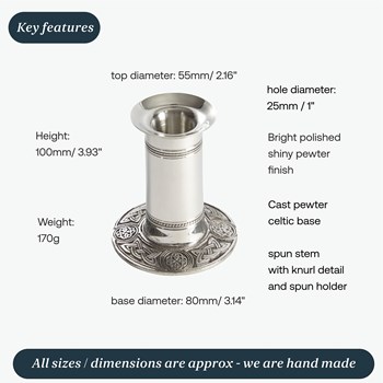 Large Celtic Base Pewter Candle Holder Large Celtic Base Pewter Candle Holder