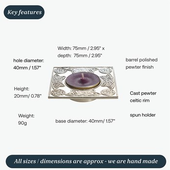 Square Celtic T-Lite Candle Holder Square Celtic T-Lite Candle Holder